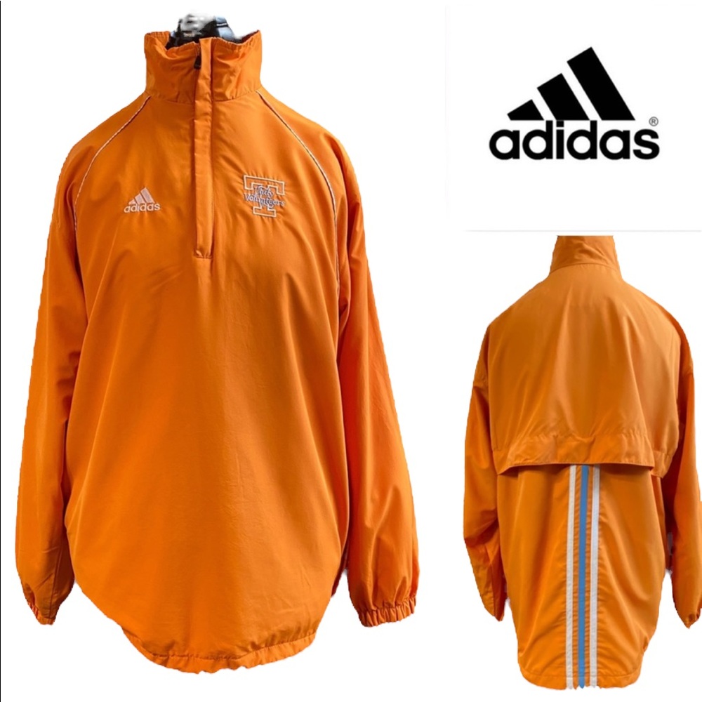 Adidas WINDBREAKER Tennessee Volunteers 3 Stripe Back Orange Jacket